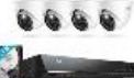 קיט 4 מצלמות כיפה 12 מגה Reolink RLK8-1200D4-A (2.8MM)